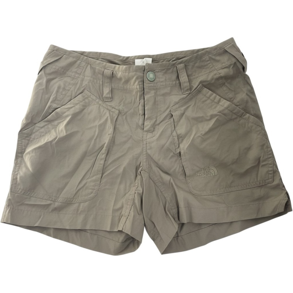The North Face Womens Khaki Tan Ripstop Cargo Hiking Shorts Utility Outdoor Sz 2